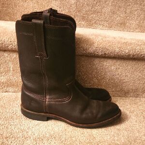 Frye Men's Dark Brown Leather Mid-Height Western Riding Boots Size 10